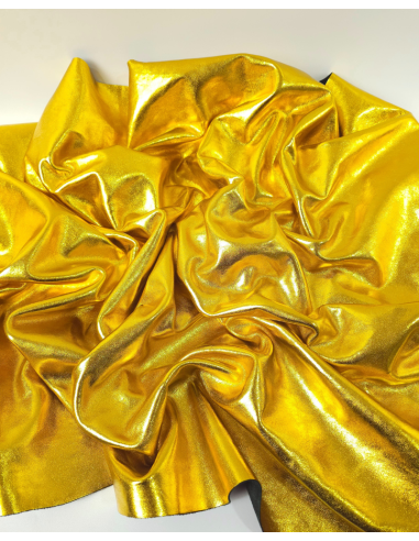 Gold 8595 Metallic Milled Calf Soft Leather