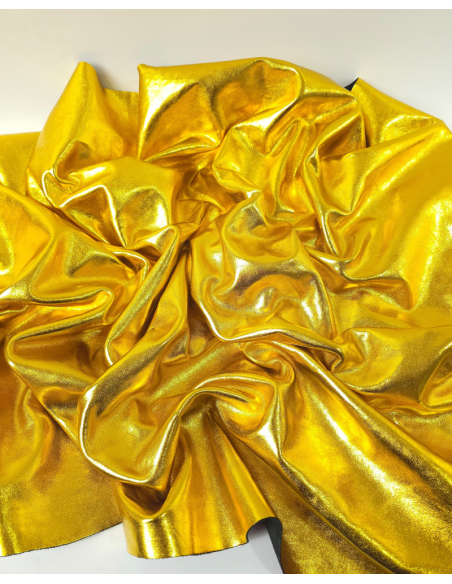 Gold 8595 Metallic Milled Calf Soft Leather