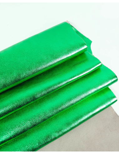 Green 7542 Metallic Milled Calf Soft Leather