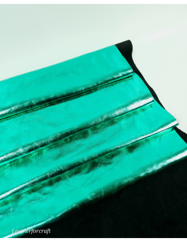 Green 7608 Metallic Milled Calf Soft Leather