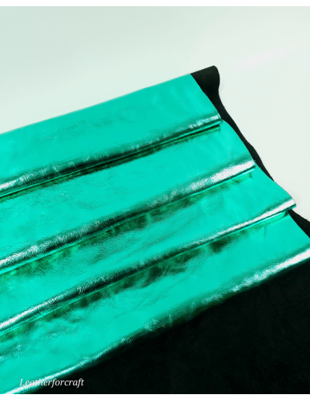 Green 7608 Metallic Milled Calf Soft Leather