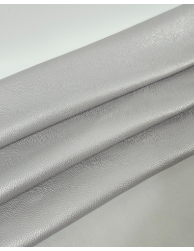 Light Gray Lyra Soft Milled Metallic Leather