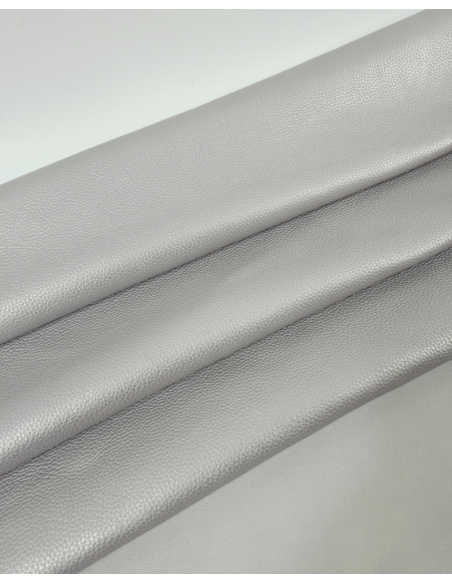 Light Gray Lyra Soft Milled Metallic Leather