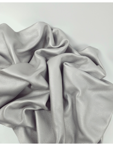 Light Gray Lyra Soft Milled Metallic Leather