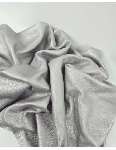 Light Gray Lyra Soft Milled Metallic Leather