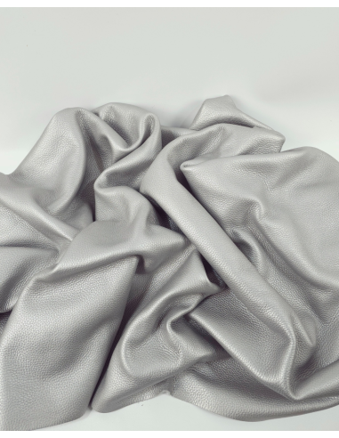 Light Gray Lyra Soft Milled Metallic Leather