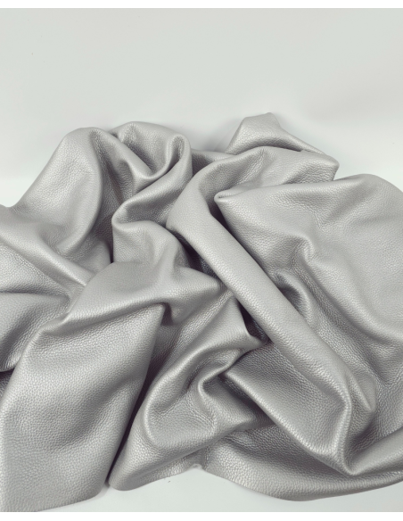Light Gray Lyra Soft Milled Metallic Leather