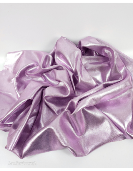 Light Pink Simba Suede Glitter Leather