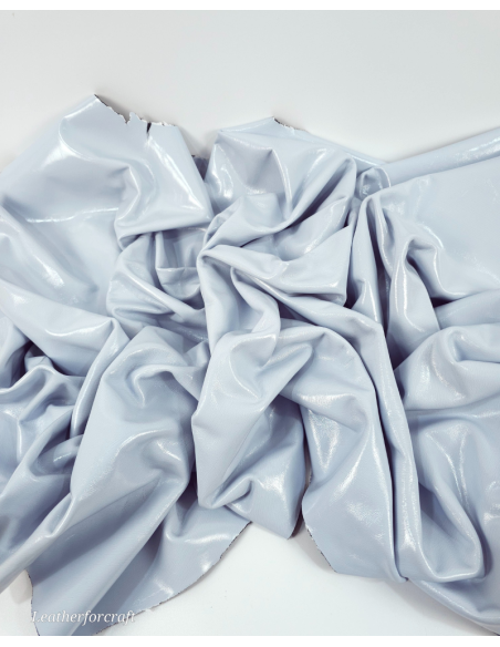 Off White Metallic Milled Calf Soft Leather