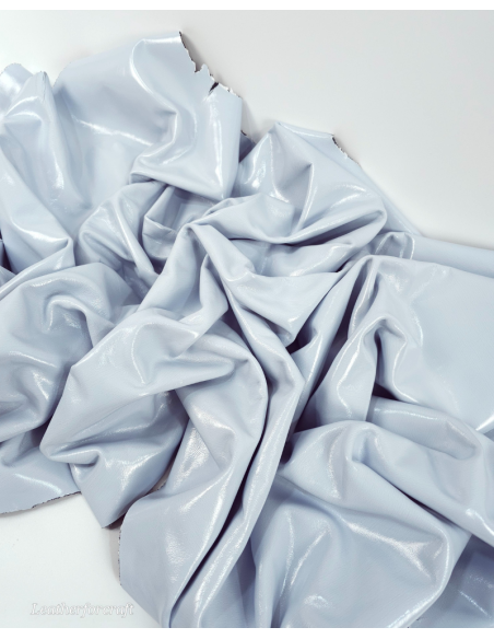 Off White Metallic Milled Calf Soft Leather