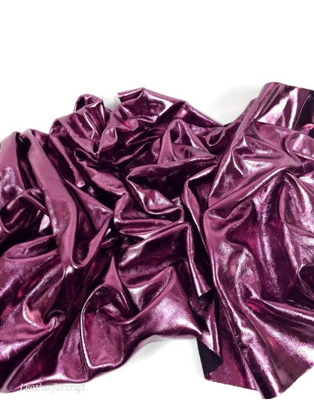 Purple 7721 Metallic Milled Calf Leather