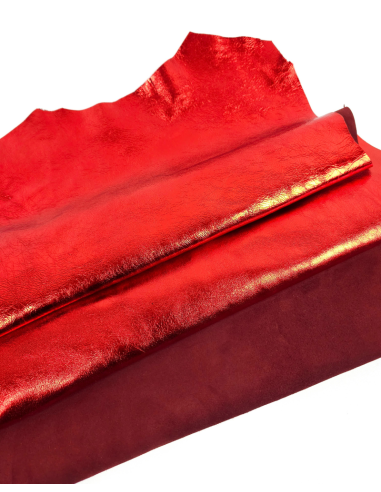 Red 7720 Goat Soft Metallic Leather