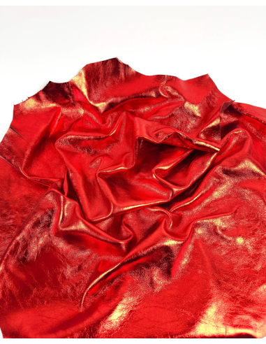 Red 7720 Goat Soft Metallic Leather