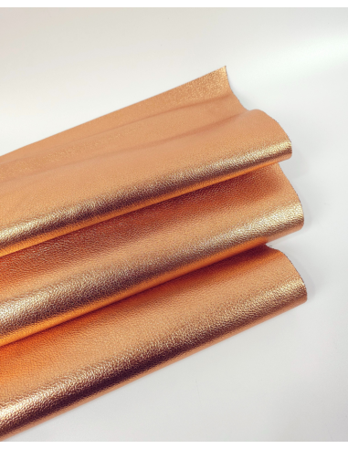 Tangerine Metallic Embossed Calf Leather