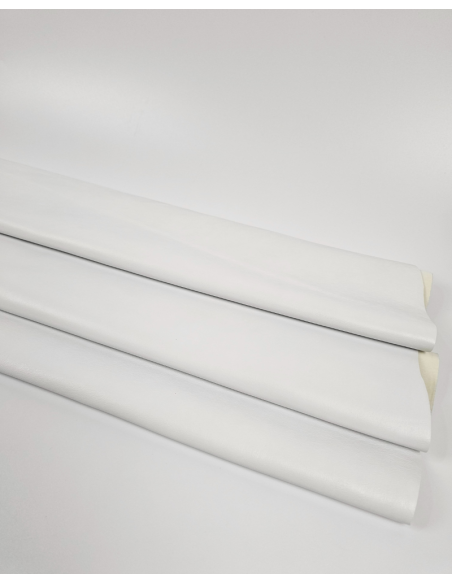 Bright White Stretch Flexible Premium Very Soft Smooth Goat Nappa Leather
