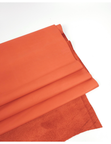 Jaffa Orange Foulard Natural Milled Soft Premium Nappa Leather (300 Sqfeet)