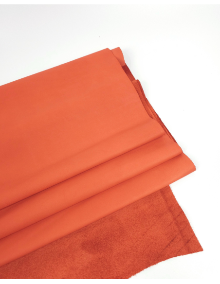 Jaffa Orange Foulard Natural Milled Soft Premium Nappa Leather (300 Sqfeet)