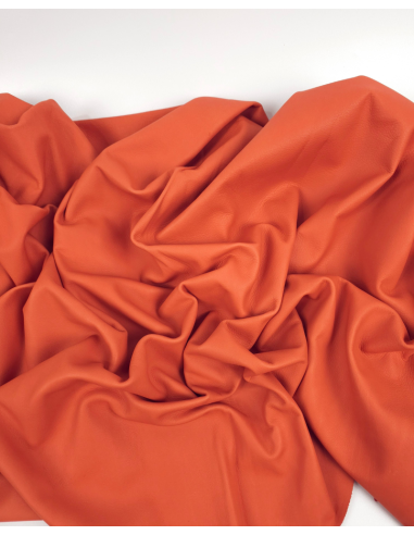 Jaffa Orange Foulard Natural Milled Soft Premium Nappa Leather (300 Sqfeet)