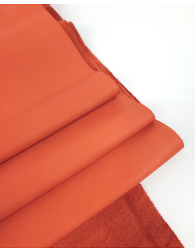 Jaffa Orange Foulard Natural Milled Soft Premium Nappa Leather (300 Sqfeet)