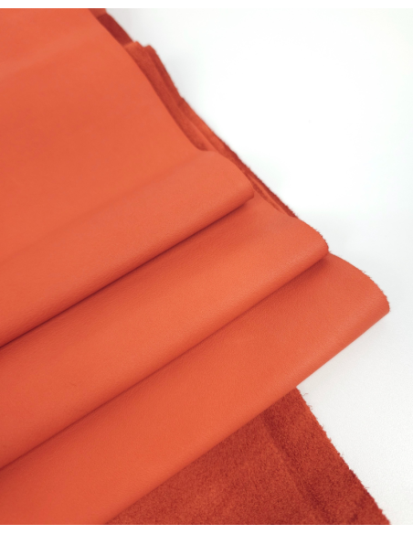 Jaffa Orange Foulard Natural Milled Soft Premium Nappa Leather (300 Sqfeet)