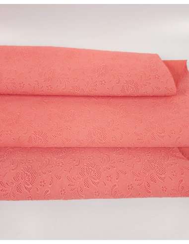 Coral Flower Lace Embossed Texture Leather