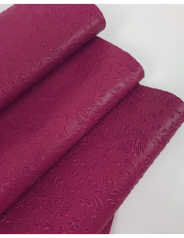Anemone Flower Lace Embossed Texture Leather