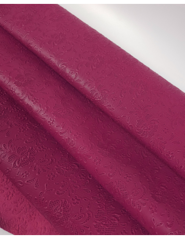 Anemone Flower Lace Embossed Texture Leather