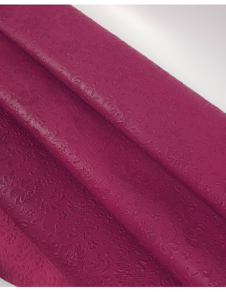 Anemone Flower Lace Embossed Texture Leather