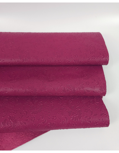 Anemone Flower Lace Embossed Texture Leather