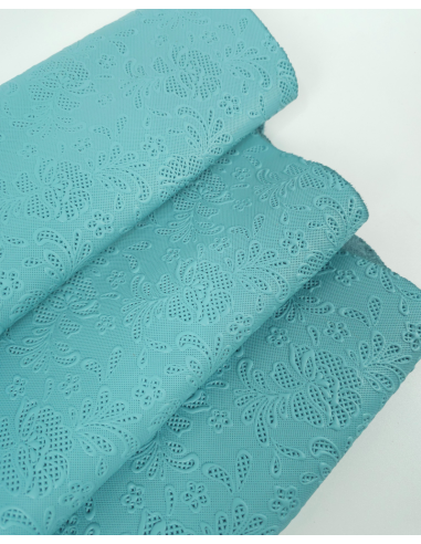 Amazonite Flower Lace Embossed Texture Leather