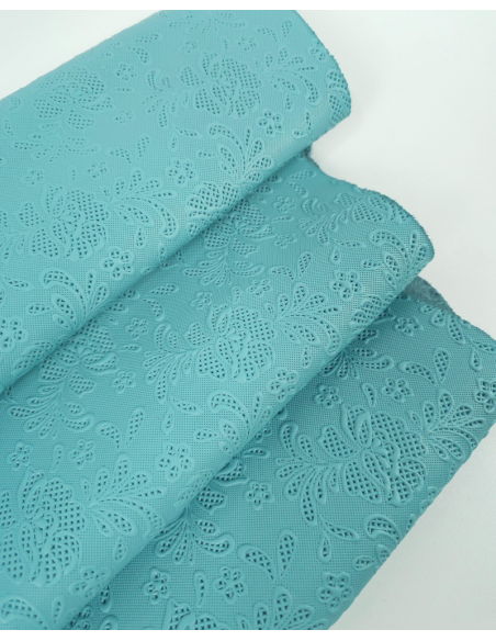 Amazonite Flower Lace Embossed Texture Leather