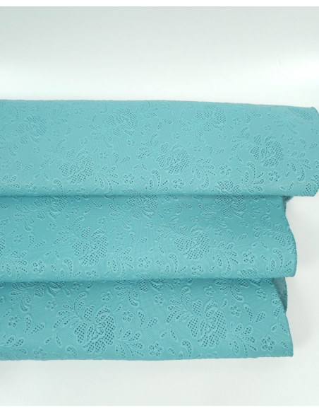 Amazonite Flower Lace Embossed Texture Leather