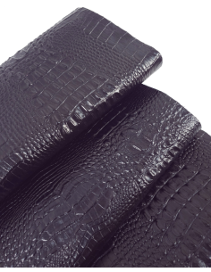 Black Vintage Crocodile Alligator Leather Embossed Texture Amazing Relief OZ 2018 V2