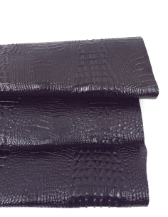 Black Vintage Crocodile Alligator Leather Embossed Texture Amazing Relief OZ 2018 V2 2