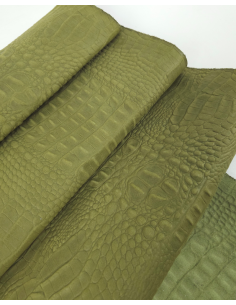 Green Moss Crocodile Alligator Leather Embossed Texture Amazing Relief OZ 2018 V2
