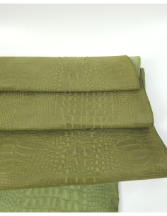 Green Moss Crocodile Alligator Leather Embossed Texture Amazing Relief OZ 2018 V2 2