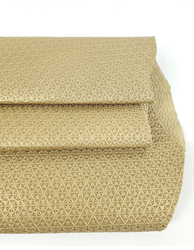 Platino Metallic Star Anise Embossed Texture Leather