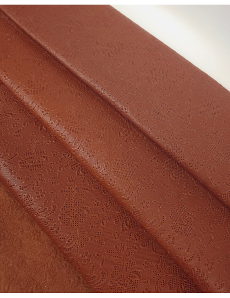 Coconut Shell Flower Lace Embossed Texture Leather