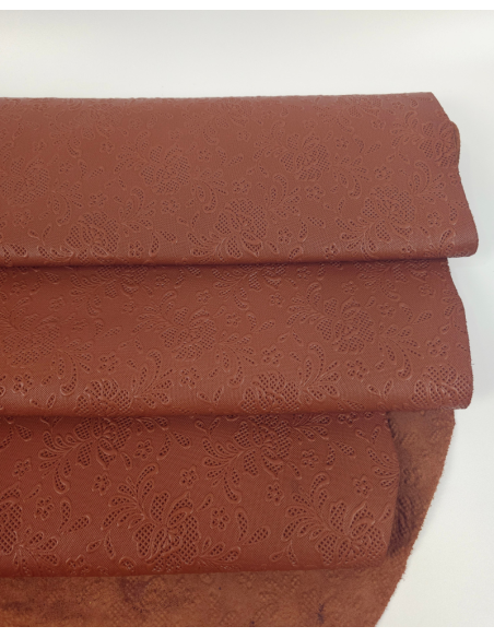 Coconut Shell Flower Lace Embossed Texture Leather