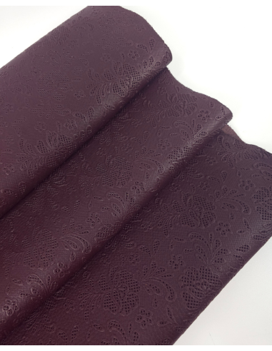 Decadent Chocolate Flower Lace Embossed Texture Leather
