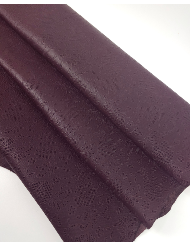 Decadent Chocolate Flower Lace Embossed Texture Leather