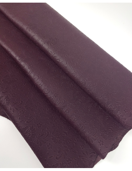Decadent Chocolate Flower Lace Embossed Texture Leather