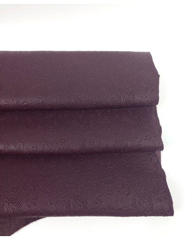 Decadent Chocolate Flower Lace Embossed Texture Leather