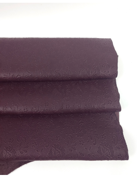Decadent Chocolate Flower Lace Embossed Texture Leather