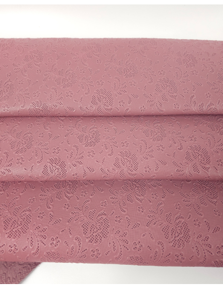 Ash Rose Flower Lace Embossed Texture Leather