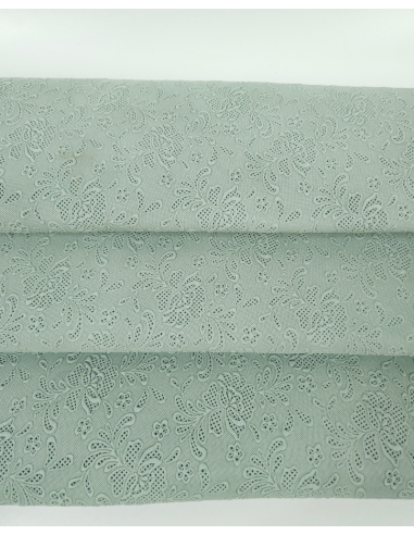 Silt Green Flower Lace Embossed Texture Leather
