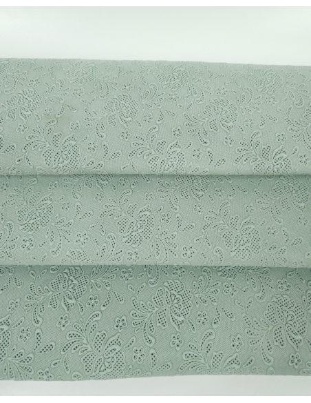 Silt Green Flower Lace Embossed Texture Leather