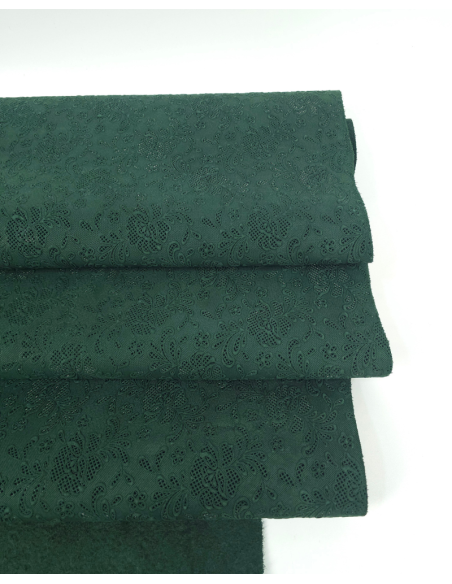 Pine Grove Flower Lace Embossed Texture Leather