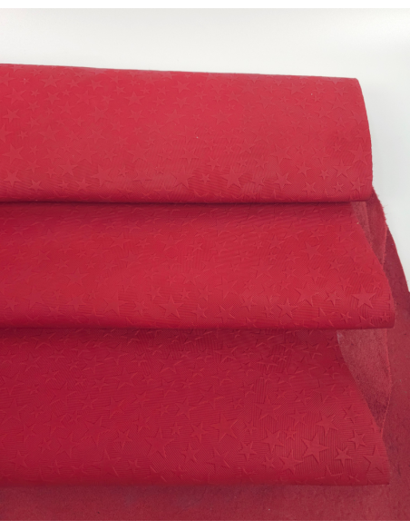 Pompeian Red All Stars Embossed Texture Leather