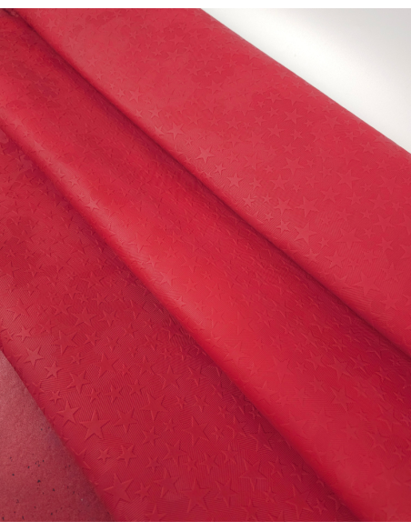 Pompeian Red All Stars Embossed Texture Leather